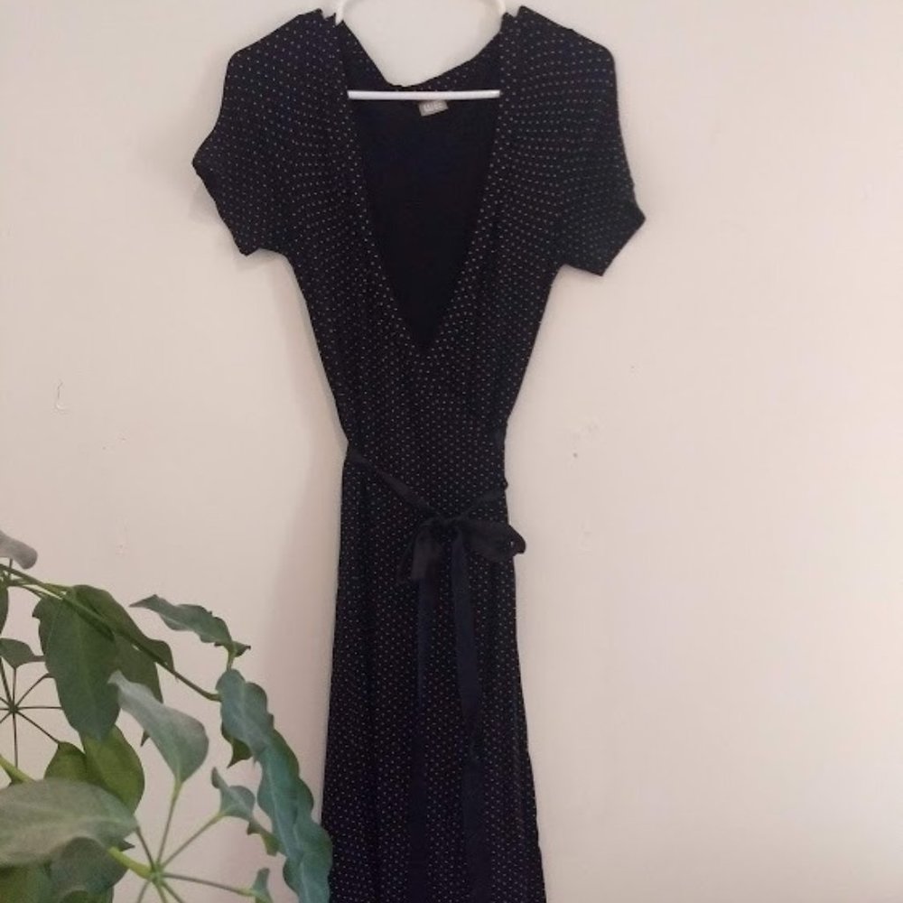 Vintage black polka dot dress